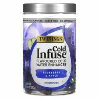 Twinings, Cold Infuse, ароматизатор для холодной воды, голубика и яблоко, 12 шт., 30 г (1,06 унции)