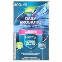 Nature's Way, Fortify, женский пробиотик + пребиотики, повседневный уход, 30 миллиардов, 30 овощей с отсроченным высвобождением. капсул с отсроченным высвобождением