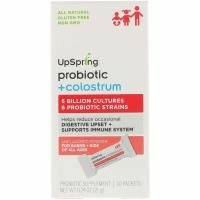 UpSpring, Пробиотик + молозиво, неароматизированный порошок, 30 пакетиков по 21 г (0.74 oz)