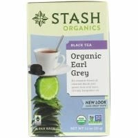 Stash Tea, Высший сорт, органический черный и зеленый чай Earl Grey, 18 чайных пакетиков, 1,1 унции (33 г)