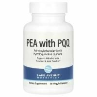 Lake Avenue Nutrition, PEA (пальмитоилэтаноламид) с PQQ, 30 растительных капсул