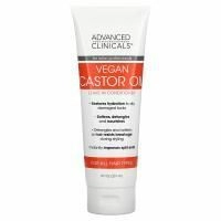 Advanced Clinicals, Веганское касторовое масло, несмываемый кондиционер, для всех типов волос, 237 мл (8 жидк. Унций)