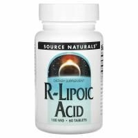Source Naturals, R-липоевая кислота, 100 мг, 60 таблеток