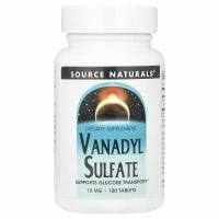 Source Naturals, Ванадила сульфат, 10 мг, 100 таблеток