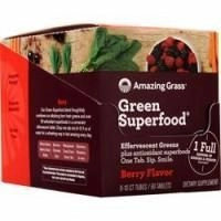 Amazing Grass, Green Superfood Шипучая Зелень Ягода 6 шт.
