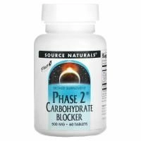 Source Naturals, Блокировщик углеводов, стадия 2, 500 мг, 60 таблеток
