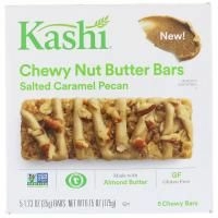 Kashi, Жевательные батончики с ореховым маслом, соленая карамель и пекан, 5 жевательных баточников, по 35 г каждый