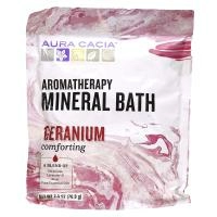 Aura Cacia, Минеральная ароматерапевтическая ванна, Comforting Geranium, 70.9 г