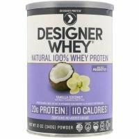 Designer Protein, Designer Whey, натуральный 100% сывороточный протеин, со вкусом ванили и кокоса, 12 унц. (340 г)
