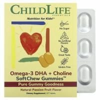 ChildLife, омега-3 ДГК с холином SoftMelts, со вкусом натуральной маракуйи, 27 таблеток