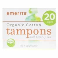 Emerita, Тампоны из органического хлопка, без аппликатора, супервпитывающие, 20 тампонов