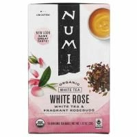 Numi Tea, Органический чай, белый чай, белая роза, 16 чайных пакетиков, 1,13 унц. (32 г)