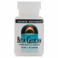 Source Naturals, Бета-глюкан (Beta Glucan), 100 мг, 30 капсул