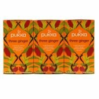 Pukka Herbs, Имбирный травяной чай, без кофеина, 3 пакетика, по 20 пакетиков-саше с травяным чаем каждый