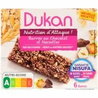 Dukan Diet, Oat Bran Chocolate Hazelnut Bars, 6 Bars, (25 g) Each