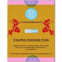 Charlie Banana, Женские прокладки с цветочным дизайном, супер, 3 штуки