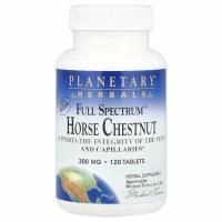 Planetary Herbals, «Полный спектр», конский каштан, 300 мг, 120 таблеток