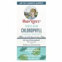 MaryRuth's, веганский хлорофилл, капли, перечная мята, 50 мг, 60 мл (2 жидк. унции)