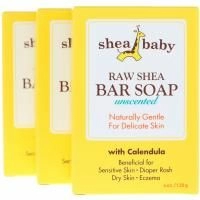 Shea Baby Shea Mama, Кусковое мыло с необработанным маслом ши, Без отдушек, Упаковка из 3 штук, 4 унц. (120 г) каждая