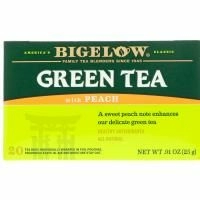 Bigelow, Зеленый чай с персиком, 20 чайных пакетиков, 0,91 унции (25 г)