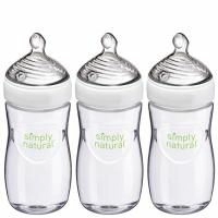 NUK, Simply Natural, бутылочки, от 1 месяца, 3 штуки, 9 унц. (270 мл) каждая