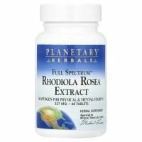 Planetary Herbals, Экстракт родиолы розовой, Полный спектр действия, 327 мг, 60 таблеток