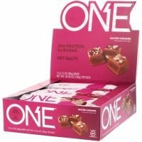 One Brands, Батончик One, соленая карамель, 12 батончиков по 2,12 унции (60 г)