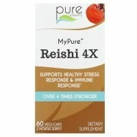 Pure Essence, MyPure, рейши 4X, 60 капсул в растительной оболочке