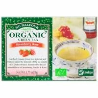 St. Dalfour, Organic, Green Tea, Strawberry Rose, 25 Envelopes, 1.75 oz (50 g)