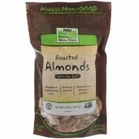 Now Foods, Real Food, жареный миндаль, с морской солью, 16 унций (454 г)