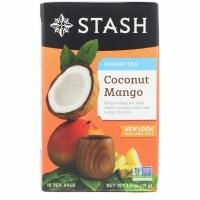 Stash Tea, Чай улун с ароматом кокоса и манго, 18 чайных пакетиков, 1,2 унции (23 г)