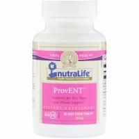NutraLife, ProvENT с Blis K12, 20 мг, 30 легко пережевываемых жевательных конфет