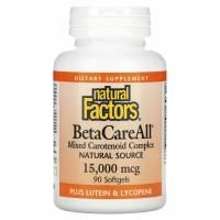 Natural Factors, BetaCareAll, 25 000 МЕ, 90 желатиновых капсул