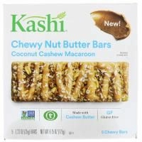 Kashi, Жевательные батончики с ореховым маслом, кокос, кэшью и макарон, 5 жевательных баточников, по 35 г каждый