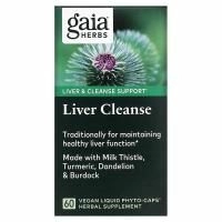 Gaia Herbs, Очищение печени, 60 вегетарианских жидких фито-капсул
