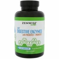 Zenwise Health, Ежедневные пищеварительные ферменты с пребиотиками + пробиотиками, 180 вегетарианских капсул