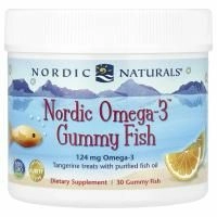 Nordic Naturals, Конфеты в виде рыбок от Nordic с омега-3, мандариновое угощение, 30 конфет