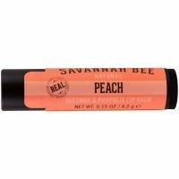Savannah Bee Company Inc, Пчелиный воск и прополис, бальзам для губ, персик, 0.15 унций (4.2 г)