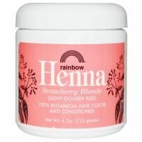 Rainbow Research, Хна, 100% растительная краска и кондиционер для волос, клубничный блонд (светлый золотисто-красный цвет), 4 унции (113 г)
