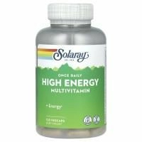 Solaray, Once Daily, Мультивитамины с высокой энергией, 120 вегетарианских капсул
