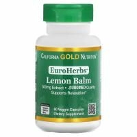 California Gold Nutrition, Мелисса Лимонная XT, EuroHerbs, 500 mg,VC MB, 60 карат