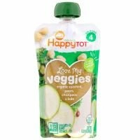 Happy Family Organics, Organics Happy Tot, «Вкусные овощи», органическое пюре из цуккини, груш, нута и кудрявой капусты, 120 г