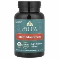 Dr. Axe / Ancient Nutrition, Multi Mushroom, ежедневная защита иммунитета, 60 таблеток