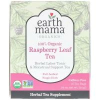 Earth Mama, 100% Organic Raspberry Leaf Tea, Full-Bodied Single Herb, 16 Tea Bags, .84 oz (24 g)