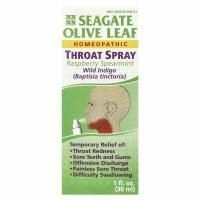 Seagate, Аэрозоль для горла с листьями оливы, Малина и мята, 1 жидкая унция (30 мл)