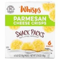 Whisps, Parmesan Cheese Crisps, Snack Packs, 6 Pouches, 0.63 oz (18 g) Each