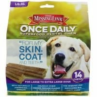 The Missing Link, Once Daily, чудо-пища, жевательный продукт, полезный для зубов, шерсти, кожного покрытия, подходит большим и очень большим собакам, 14 шт. 1,1 фунт (0,5 кг)