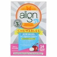 Align Probiotics, Помощь пищеварению 24/7, Для детей Пищевая добавка с пробиотиками, Жевательные таблетки для детей, Вишневый смуззи, 24 жевательные таблетки
