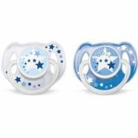 Philips Avent, Ортодонтическая светящаяся в темноте ночная соска-пустышка, для детей 6-18 месяцев, 2 шт. в упаковке