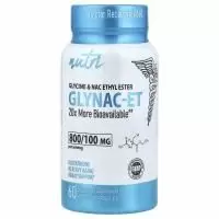 Nature's Fusions, Nutri, Glynac-ET, глицин и этиловый эфир NAC, 60 веганских капсул